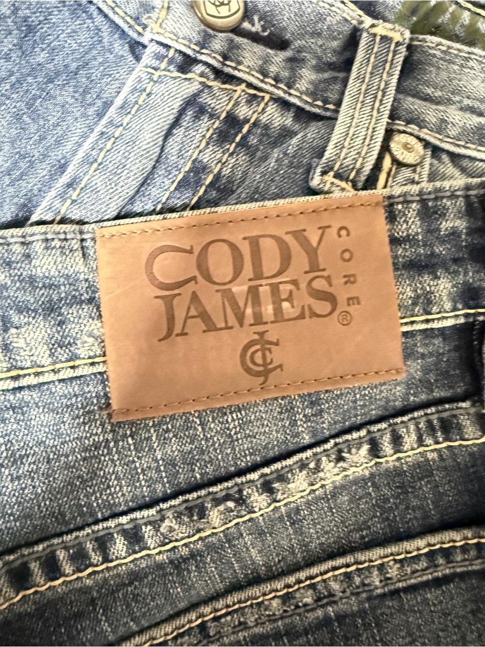 Cody James Men's Bootcut Jeans in Faded Blue - Picture 4 of 6
